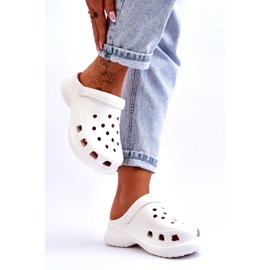 Pantuflas De Espuma Crocs Con Suela Gruesa Blanco Katniss 3