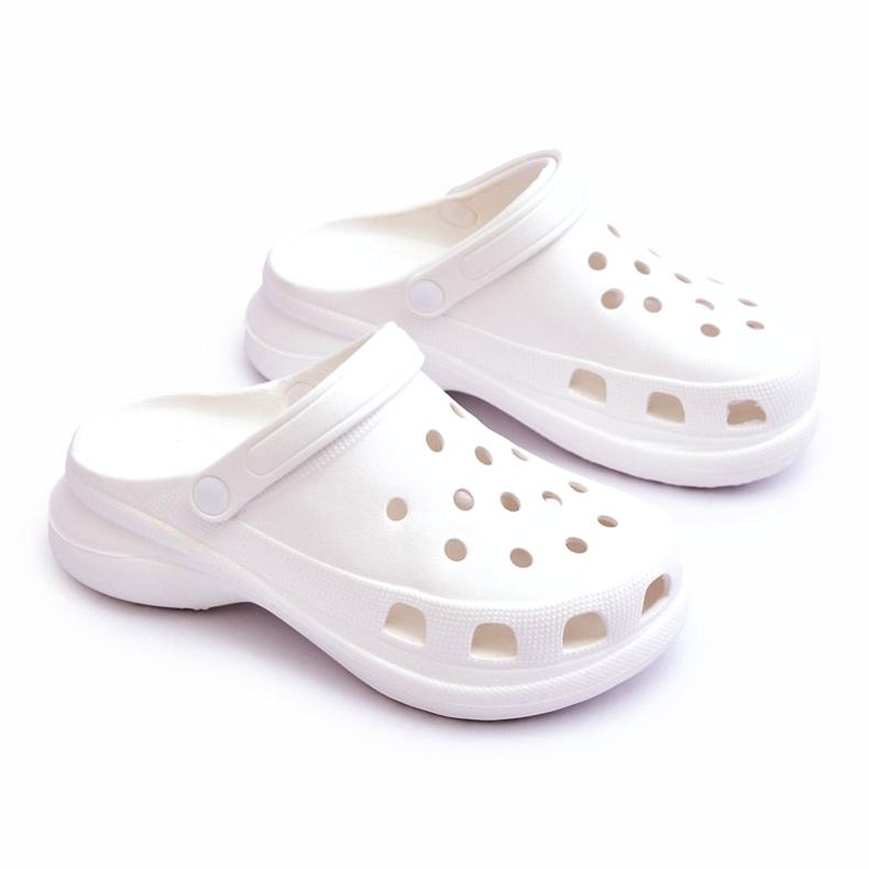 Pantuflas De Espuma Crocs Con Suela Gruesa Blanco Katniss 1 Pantuflas De Espuma Crocs Con Suela Gruesa Blanco Katniss 1