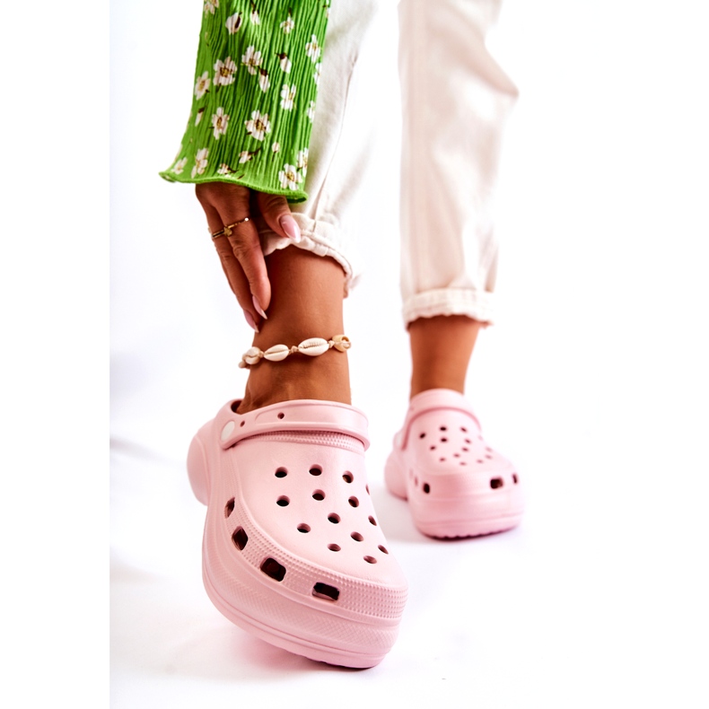 Pantuflas De Espuma Mujer Crocs Rosa Coline 1