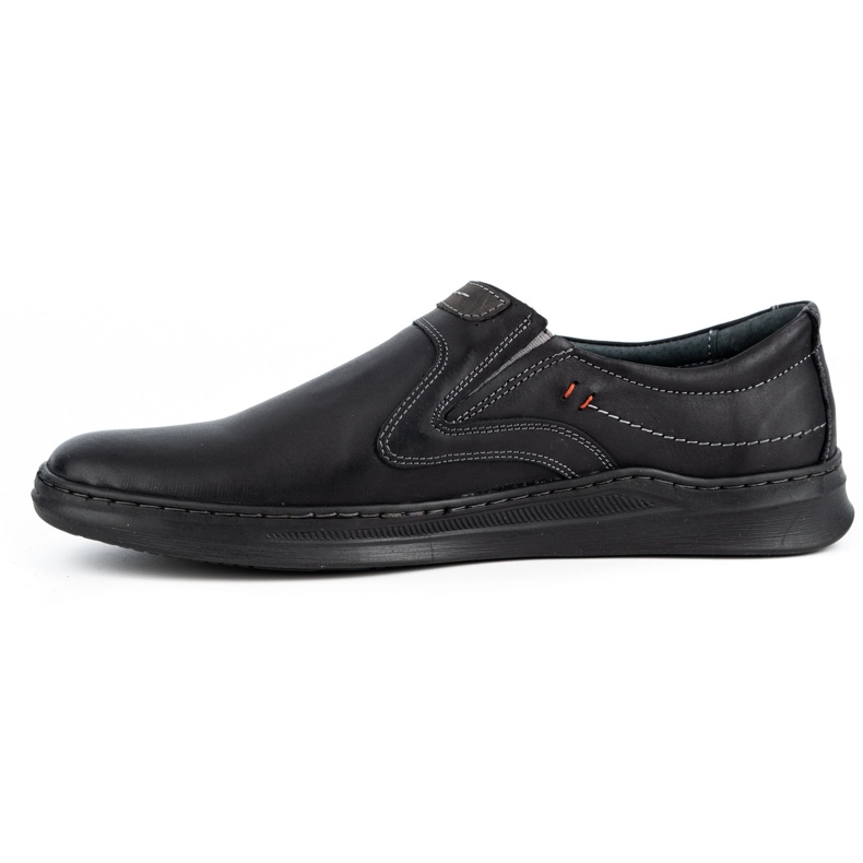 Olivier Zapatos informales sin cordones de piel para hombre 284GT, negro 1