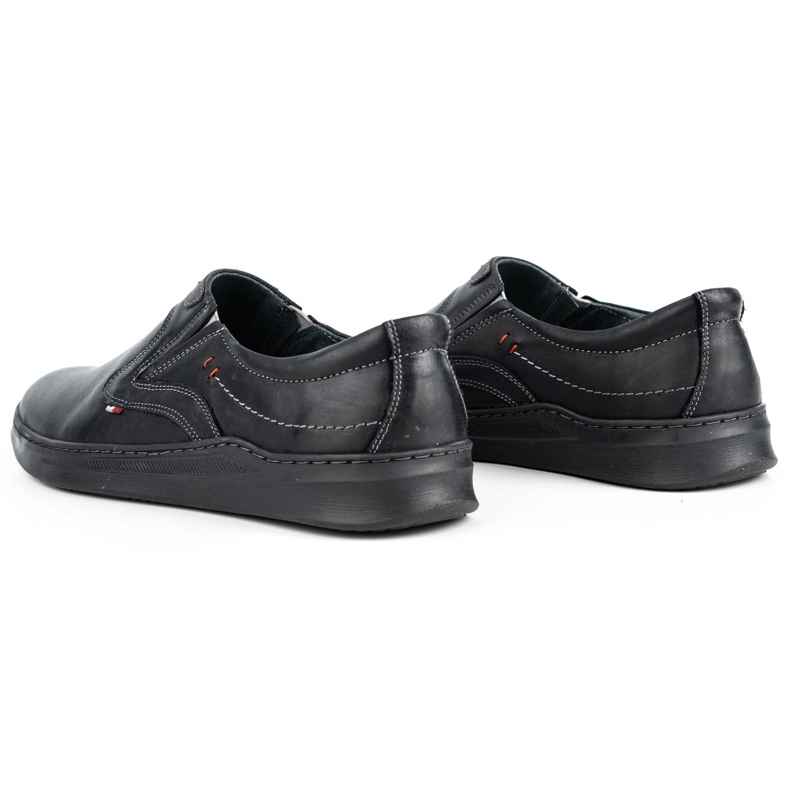 Olivier Zapatos informales sin cordones de piel para hombre 284GT, negro 4