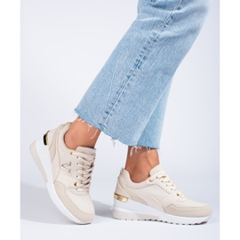 Deportivas mujer cuña Shelovet beige 2