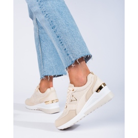 Deportivas mujer cuña Shelovet beige 3
