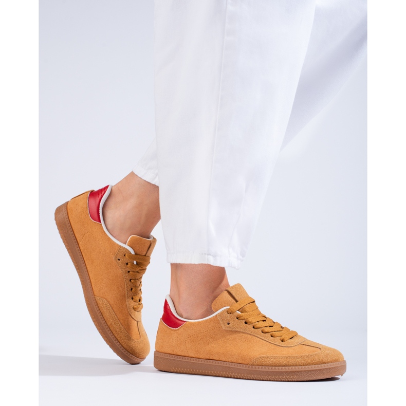 Deportivas Shelovet de ante marrón beige 1