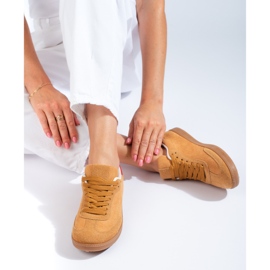 Deportivas Shelovet de ante marrón beige 3