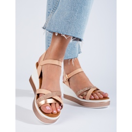 Sandalias mujer cuña Shelovet beige 2