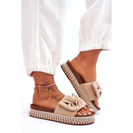 Pantuflas Mujer Ante Lazo Beige Lauria 2 Pantuflas Mujer Ante Lazo Beige Lauria 2