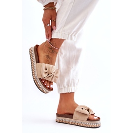 Pantuflas Mujer Ante Lazo Beige Lauria 3 Pantuflas Mujer Ante Lazo Beige Lauria 3