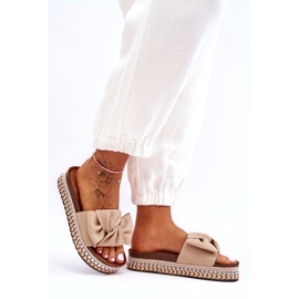 Pantuflas Mujer Ante Lazo Beige Lauria 5 Pantuflas Mujer Ante Lazo Beige Lauria 5