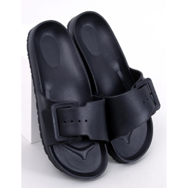 Romero Chanclas negras de goma con hebilla negro 1