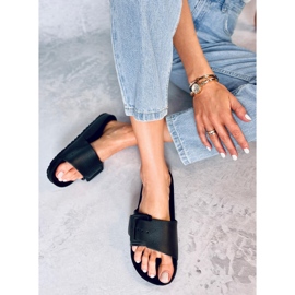 Romero Chanclas negras de goma con hebilla negro 4