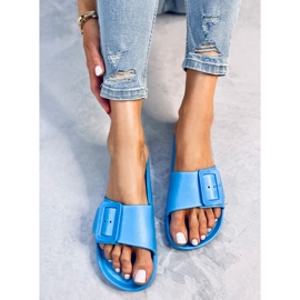 Chanclas de goma con hebilla Romero L.BLUE azul 2