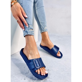 Chanclas Romero D.BLUE de goma con hebilla azul 2
