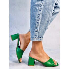 Sandalias tacón bajo Poncia Verde 5