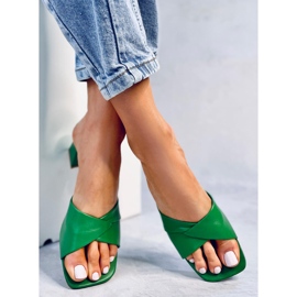 Sandalias tacón bajo Poncia Verde 3