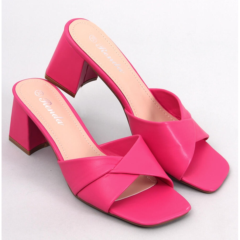 Sandalias tacón bajo Poncia fucsia rosado 1