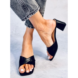 Poncia Sandalias negras de tacón bajo negro 2