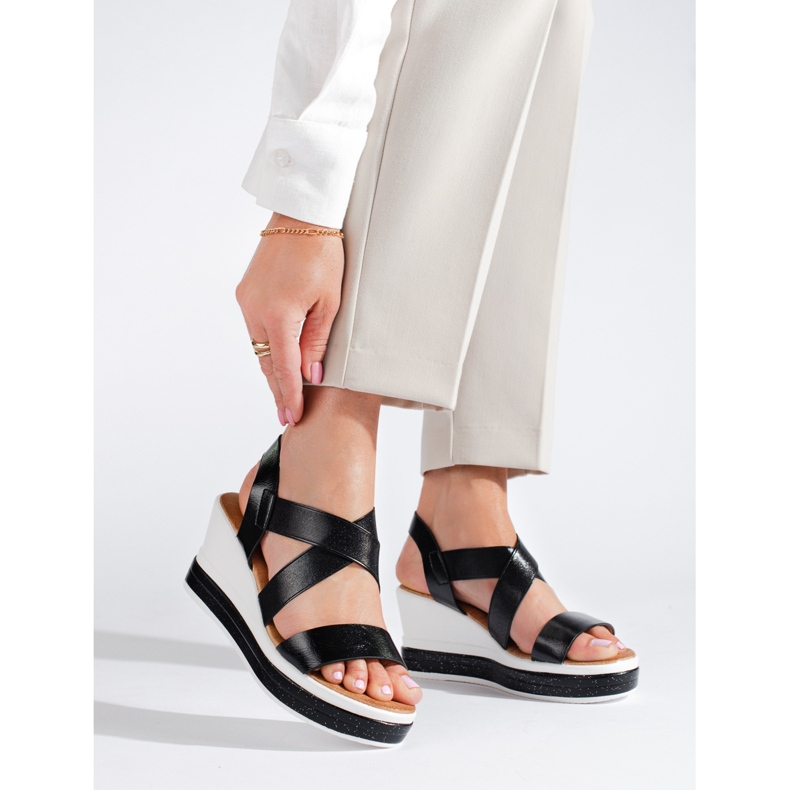 Sandalias de cuña Shelovet negras negro 1