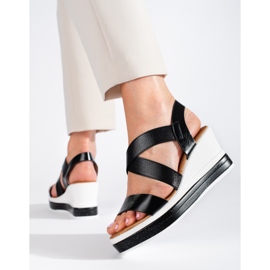 Sandalias de cuña Shelovet negras negro 2