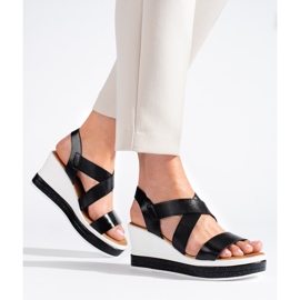 Sandalias de cuña Shelovet negras negro 3