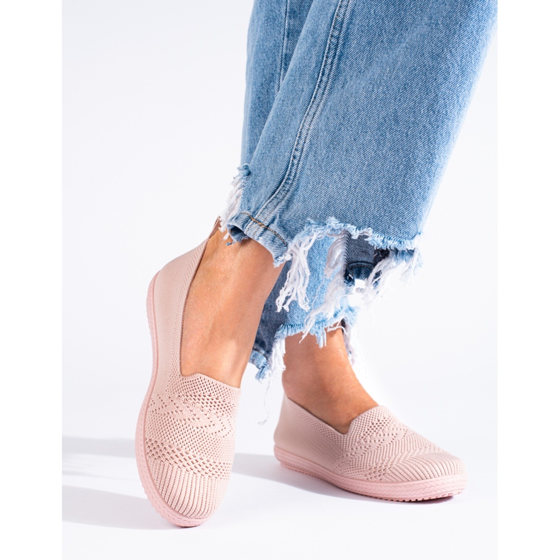 Zapatillas slip-on de mujer de textil Shelovet slip on rosa 1