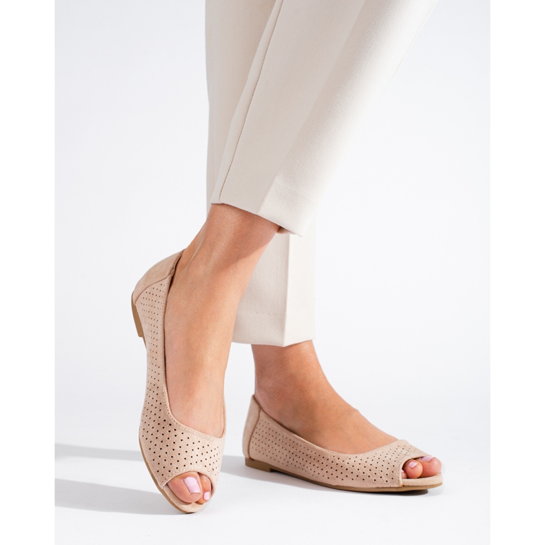 Bailarinas mujer caladas beige Shelovet 1