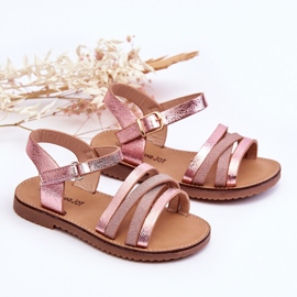 Sandalias Infantiles Con Rayas Rosa Isla rosado 4