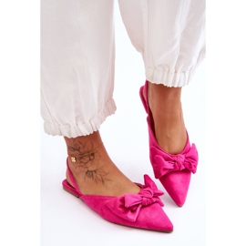 Bailarinas De Mujer Sin Cordones Con Lazo Fucsia Nadine rosado 2