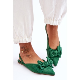 Bailarinas De Mujer Sin Cordones Con Lazo Verde Nadine 1