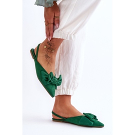 Bailarinas De Mujer Sin Cordones Con Lazo Verde Nadine 2