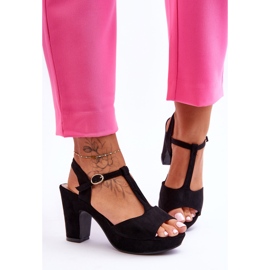 Sandalias de tacón alto de ante negro Felicia 1