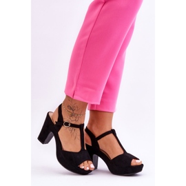 Sandalias de tacón alto de ante negro Felicia 5