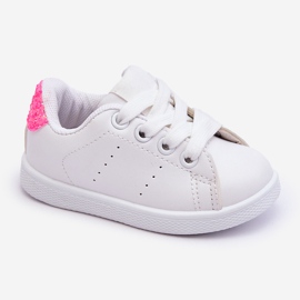 FR1 Deportivas Infantiles Blanco-Rosa Neón Brillo 1