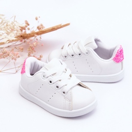 FR1 Deportivas Infantiles Blanco-Rosa Neón Brillo 5