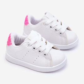 FR1 Deportivas Infantiles Blanco-Rosa Neón Brillo 2