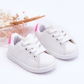 FR1 Deportivas Infantiles Blanco-Rosa Neón Brillo 4