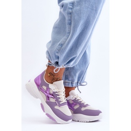 PS1 Zapatillas Cordones Cortes de mujer Morado violeta 5
