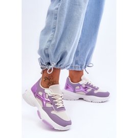 PS1 Zapatillas Cordones Cortes de mujer Morado violeta 8
