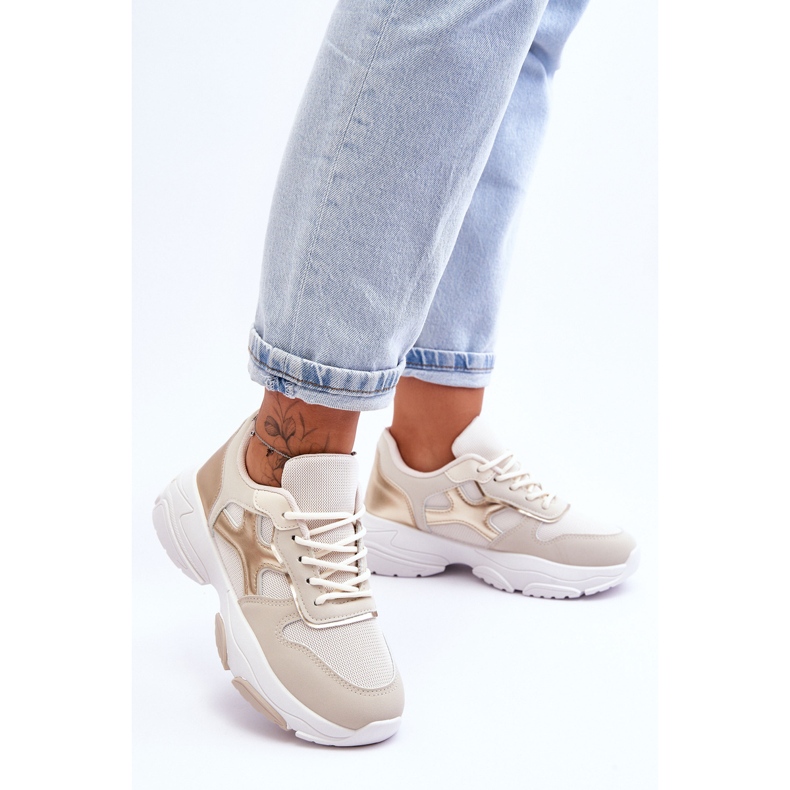 PS1 Deportivas Mujer Cordones Beige-Oro Cortes 1 PS1 Deportivas Mujer Cordones Beige-Oro Cortes 1