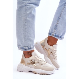 PS1 Deportivas Mujer Cordones Beige-Oro Cortes 3