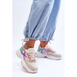 PS1 Deportivas Mujer Cordones Beige-Verde Cortes multicolor 1 PS1 Deportivas Mujer Cordones Beige-Verde Cortes multicolor 1
