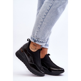 PE1 Zapatillas Deportivas Mujer Slip-On Wedge Negras Farro negro 5