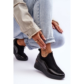 PE1 Zapatillas Deportivas Mujer Slip-On Wedge Negras Farro negro 4