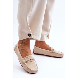 Mocasines Clásicos Mujer Ante Beige Corinell 1