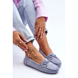 Mocasines de mujer Si Passione de ante azul 3