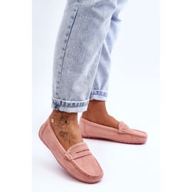 Mocasines Mujer Ante Rosa Claro Lenvie rosado 8