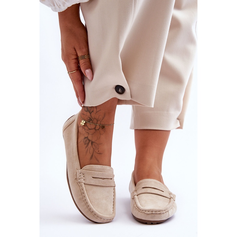 Mocasines Mujer Ante Beige Lenvie 1