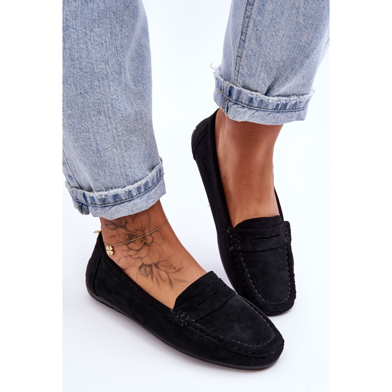 Mocasines Mujer Ante Negro Lenvie 1