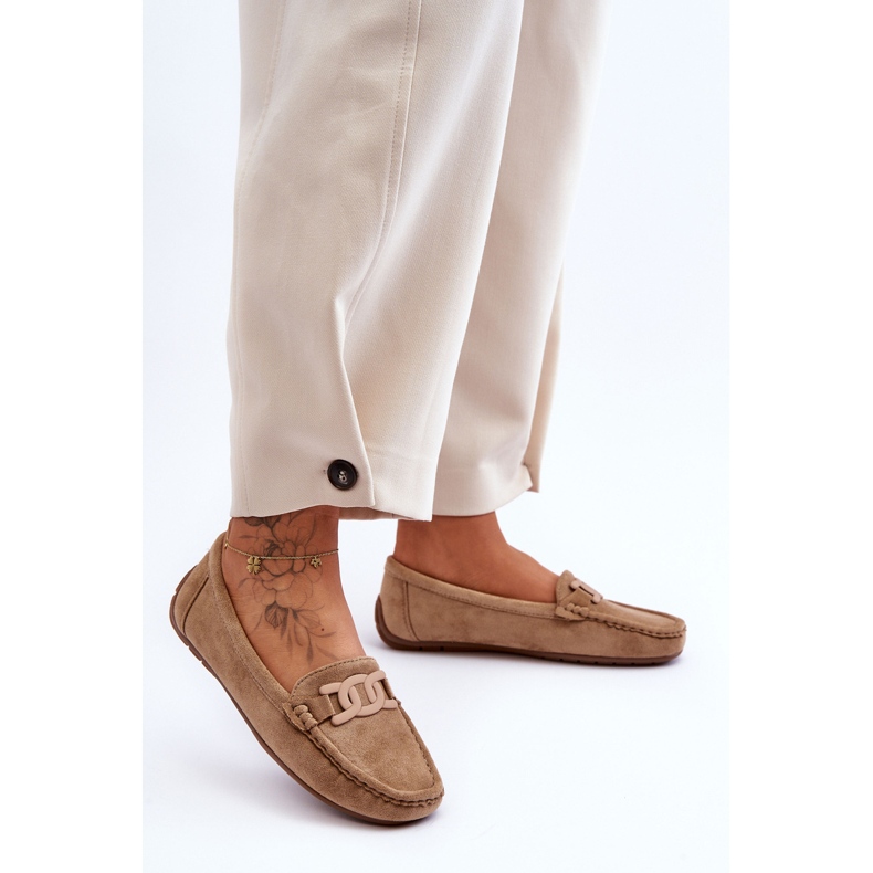 Mocasines Mujer Moda Ante Marrón Rabell 1