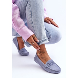 Mocasines de gamuza azul Rabell de moda para mujer 7